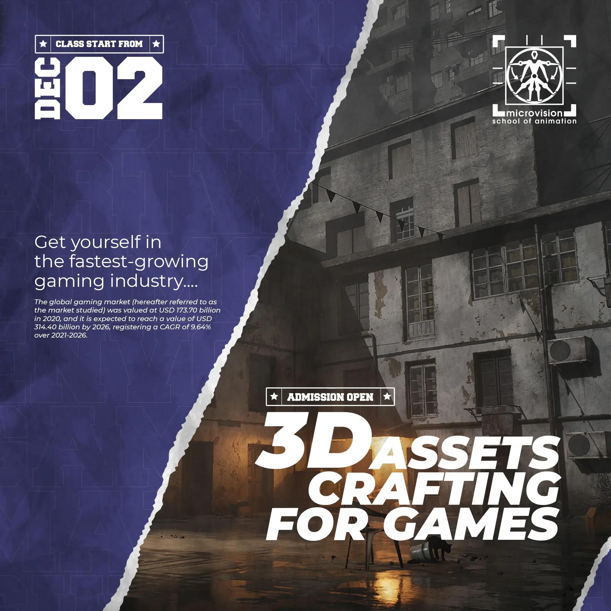 Infographic poster illustrating the global gaming market growth projection of 314.40 billion USD by 2026.