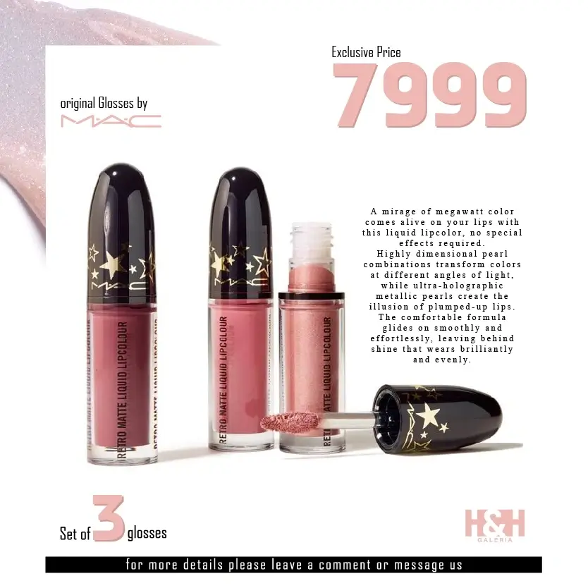 MAC Retro Matte Liquid Lipcolour set of 3 glosses in star-patterned packaging from H&H Galeria.